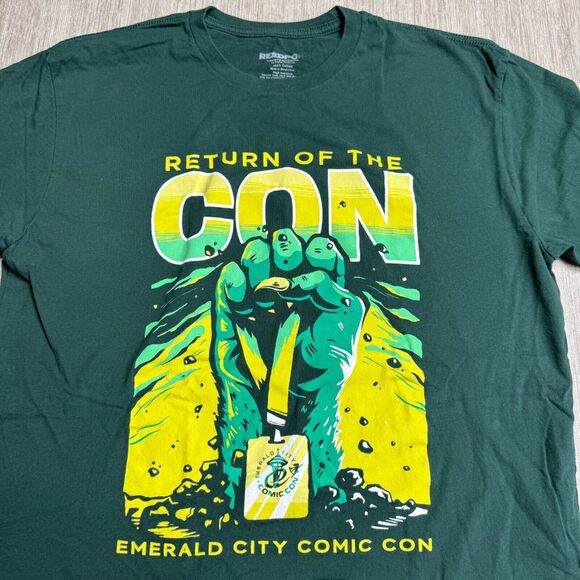 Emerald City Comic Con Shirt Zombie Rising Green Tee Adult M Slim Short Sleeve - Picture 3 of 7